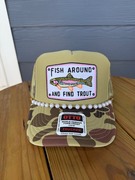 Fish Around Camo Trucker