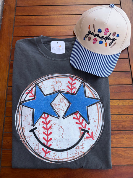 Baseball Star Smiley Tee