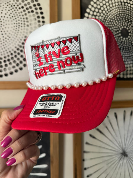 I Live Here Now Bleacher Trucker *6 Colors