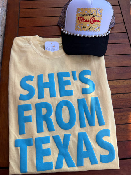 She's from Texas Puff Tee