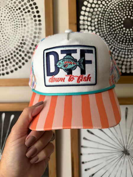 Down to Fish Striped Trucker