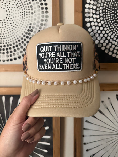 Not All There Tan Leopard Trucker