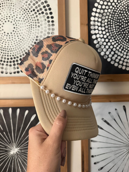Not All There Tan Leopard Trucker