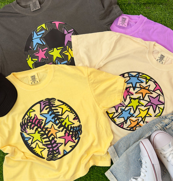 Stars Softball or Baseball Crop or Tee
