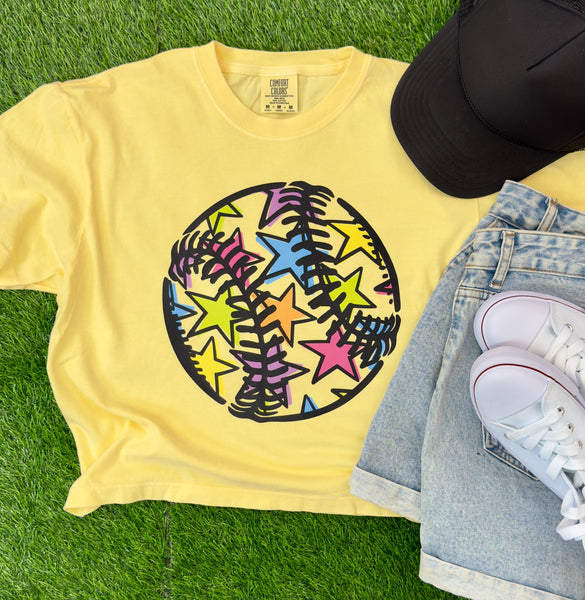 Stars Softball or Baseball Crop or Tee