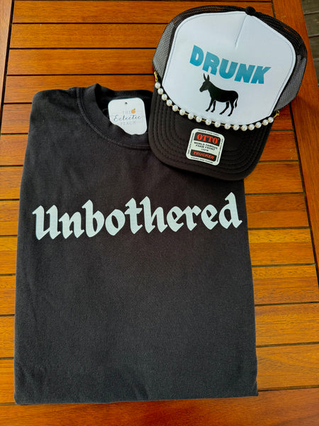 Unbothered Black Tee