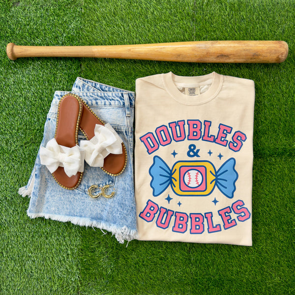 Doubles and Bubbles Baseball Tee