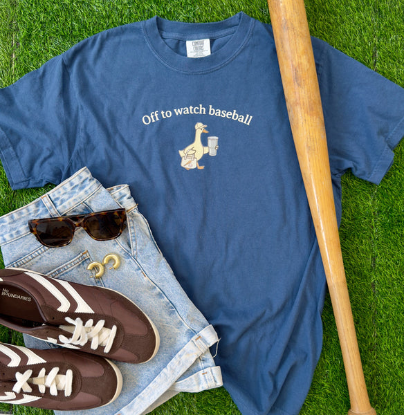 Off to Watch Baseball Goose Tee