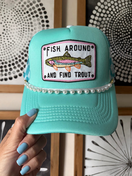 Fish Around Checkered Trucker
