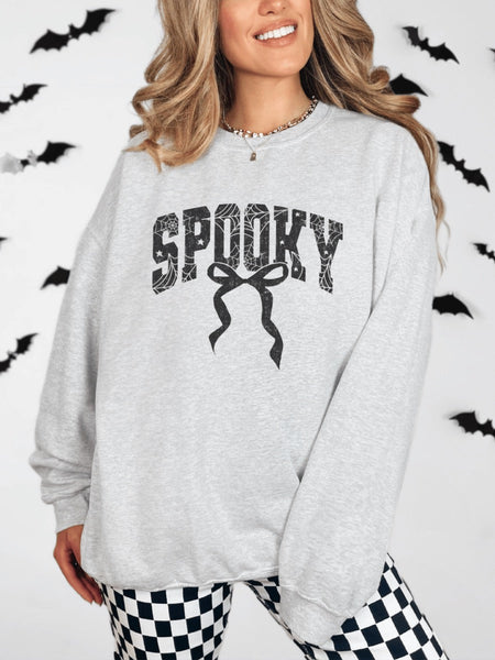 Spiderweb Spooky & Bow Graphic Crew