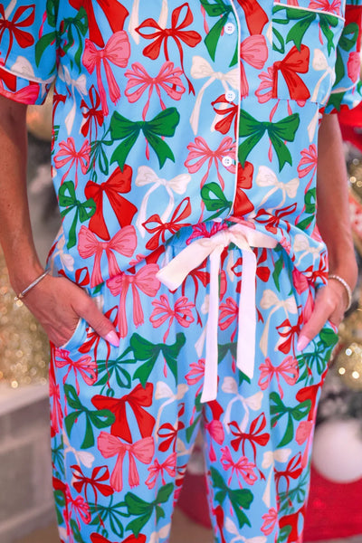 Jingle Bows Ruffle Pajama Set *preorder