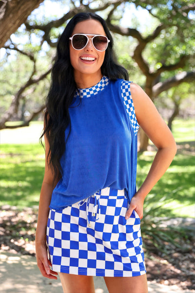 Royal Checkered Skort *preorder