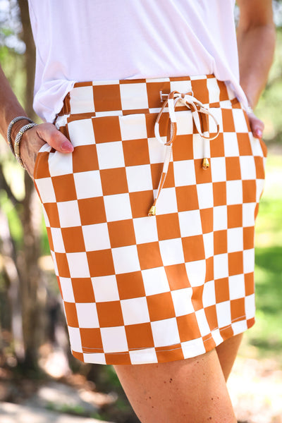 Longhorn Love Checkered Skort *preorder