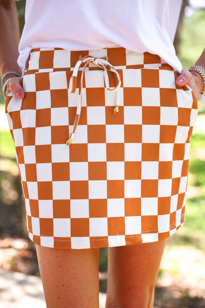 Longhorn Love Checkered Skort *preorder