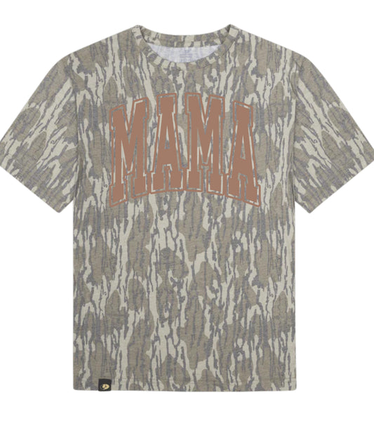 Camo Varsity Mama Puff Vinyl Tee