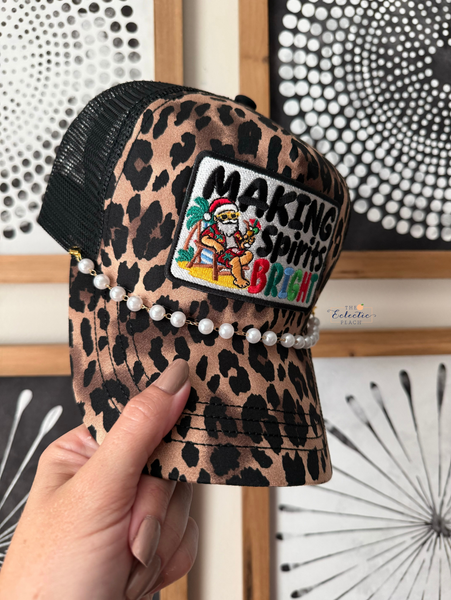 Making Spirits Bright Leopard Cap