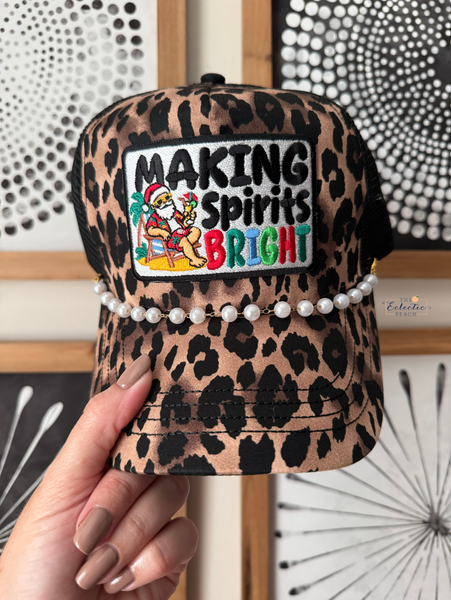 Making Spirits Bright Leopard Cap