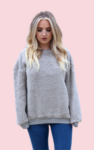 Charlize Fuzzy Sweatshirt The Eclectic Peach Boutique
