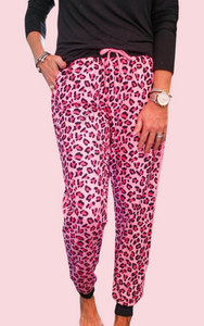 Pink Leopard Print Joggers