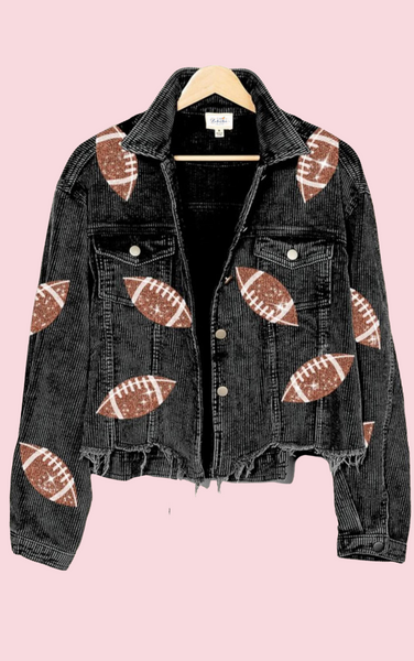 Corduroy Football Sequin Jacket {Preorder}