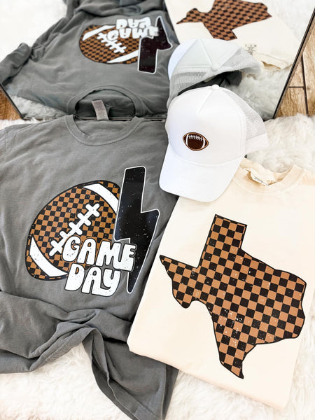 Game Day Checkered Football Tee