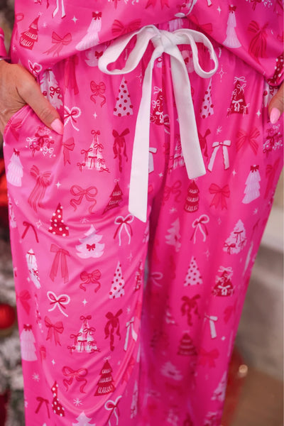 Pretty Pink Christmas Ruffle Pajama Set*preorder