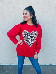 Leopard Heart Sweatshirt