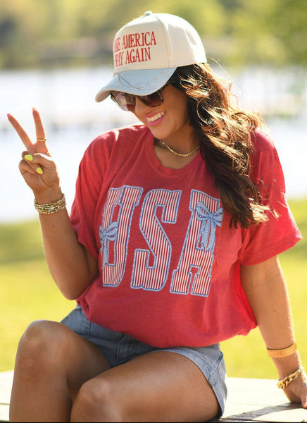 USA Stripes & Bows Tee