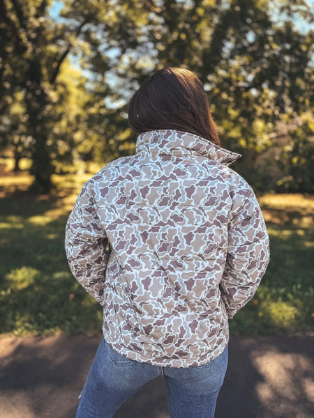 Reversible Puffer Jacket in Duck Camo
