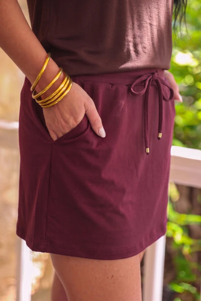 Solid Burgundy Skort *preorder