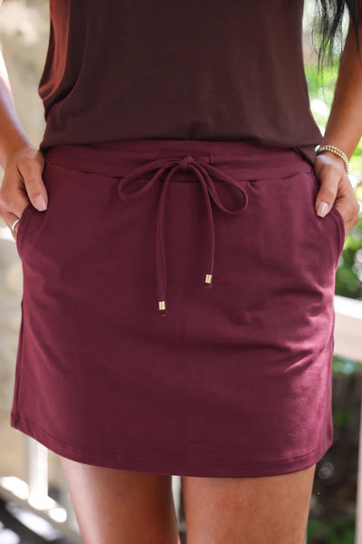 Solid Burgundy Skort *preorder