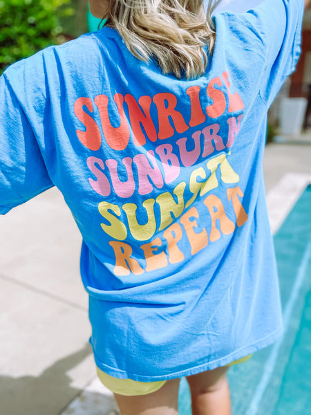 Sunrise Sunburn Sunset Repeat Tee