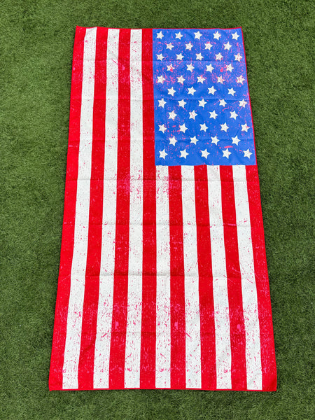 USA Flag & Bows - Quick Dry Towel
