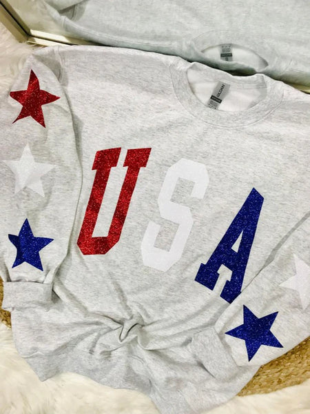USA Glitter Sweatshirt