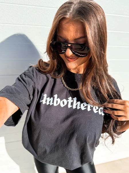 Unbothered Black Tee