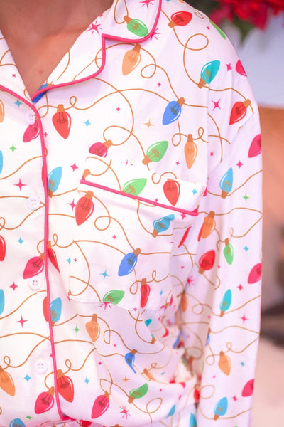 Wrapped in Lights Ruffle Pajama Set *preorder