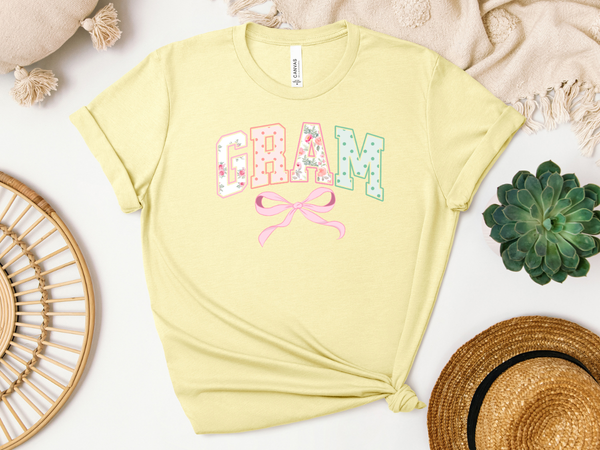 Gram Mama Gigi Floral Bow Graphic Tee