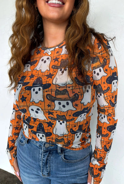 Cowboy Ghost Mesh Top