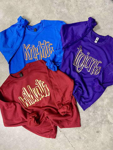 Metallic Double Script Tee/Sweatshirt
