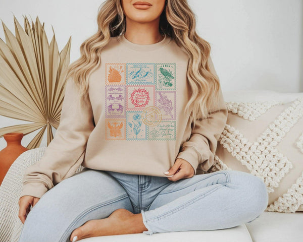 Literary Stamps Collage Graphic Sweatshirt