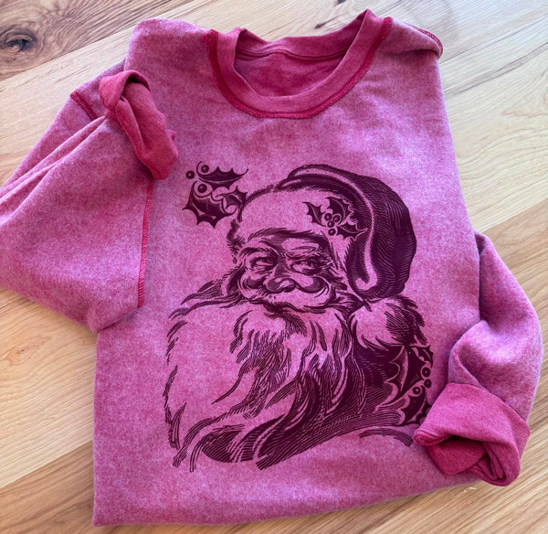 Vintage Santa Inside Out Graphic Sweatshirt