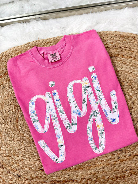 Custom Floral Name Tee
