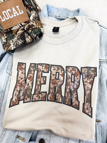 Merry Camo Font Tee