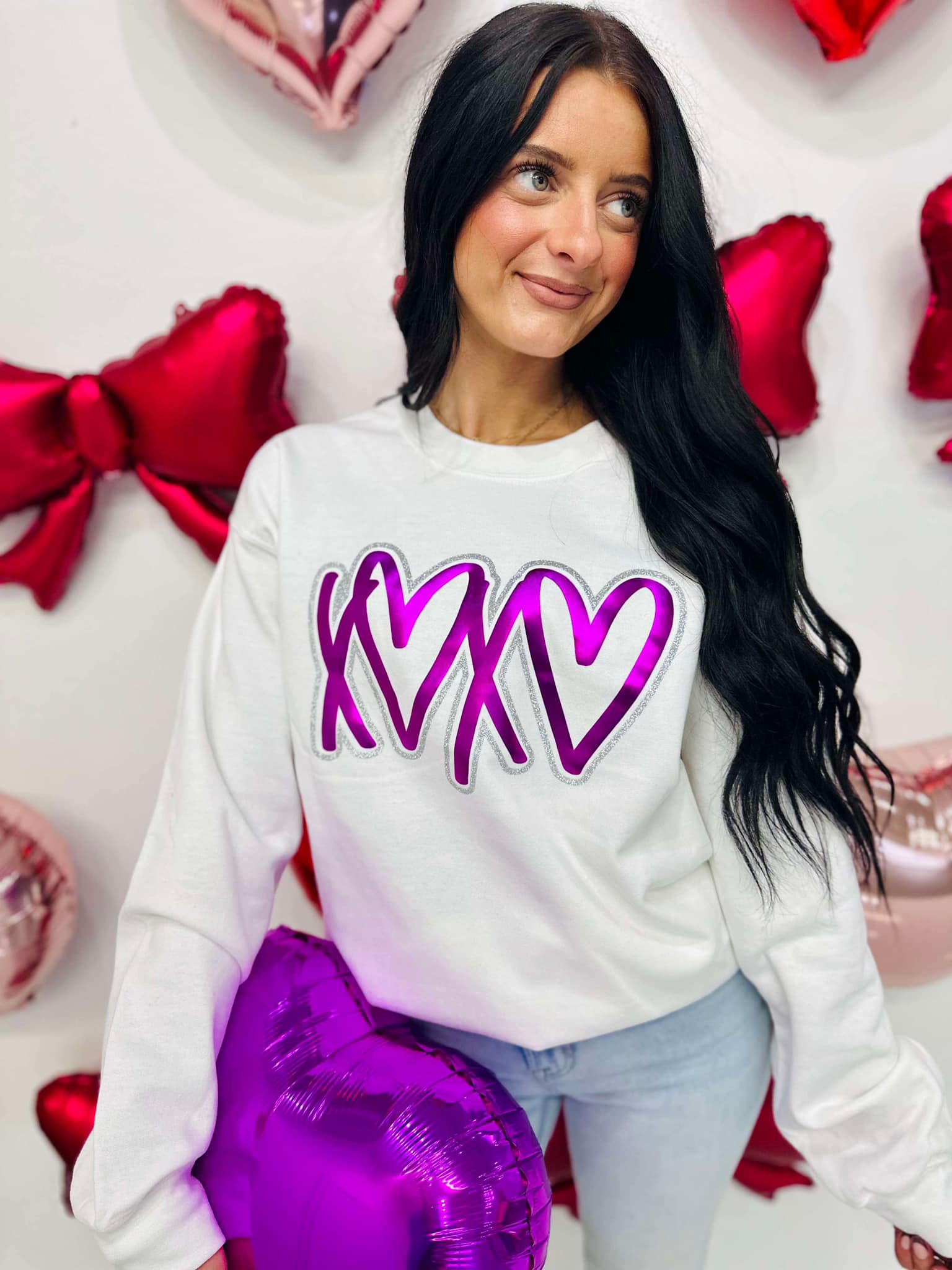 Metallic XOXO Glitter Tee/Sweatshirt