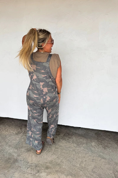 Mila Camo Overalls *Preorder