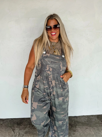 Mila Camo Overalls *Preorder