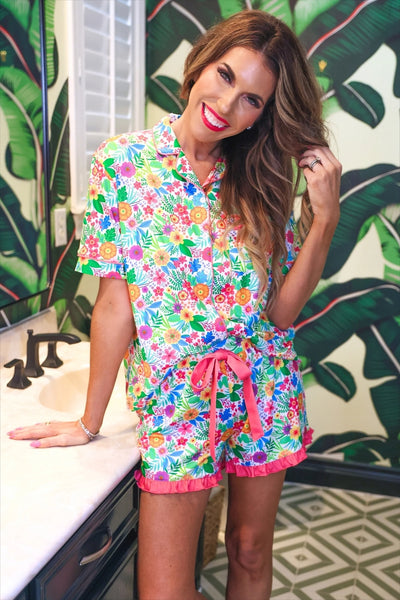 Paradise Blooms Ruffle Pajamas