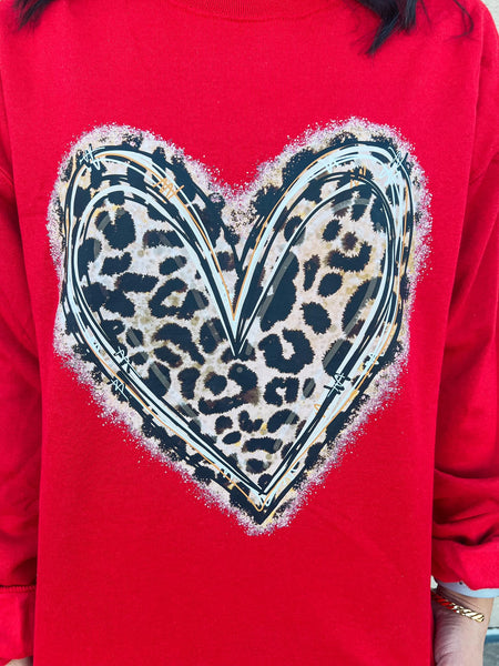 Leopard Heart Sweatshirt