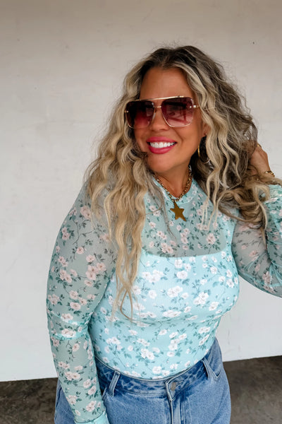 Floral Mesh Top