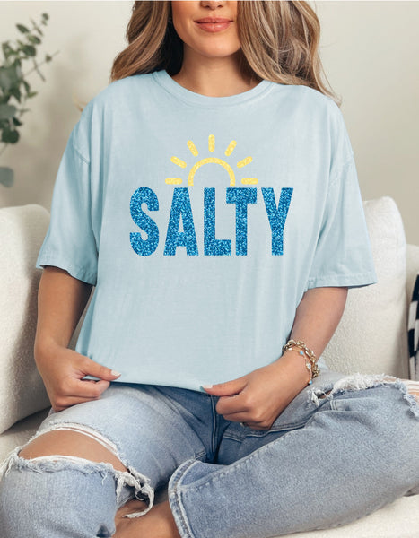 Salty Sunrise Glitter Tank Top